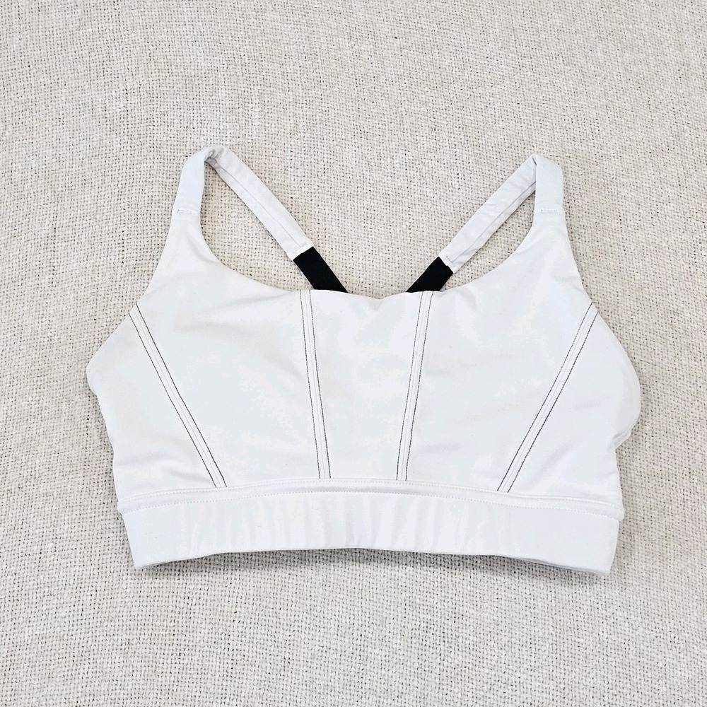 EUC Oiselle Scorset White High Impact Convertible Bra Women's Size 6